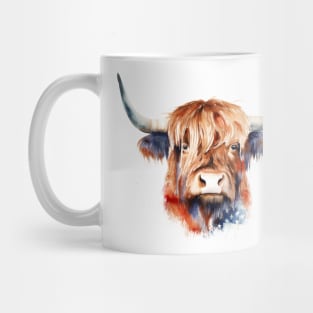 Patriotic highland cow Mug